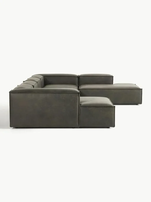 Modulaire U-bank Lennon van gerecycled leer