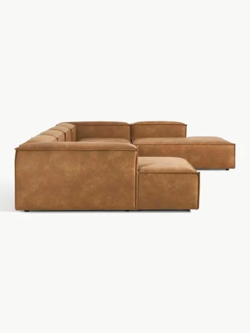 Modulaire U-bank Lennon van gerecycled leer