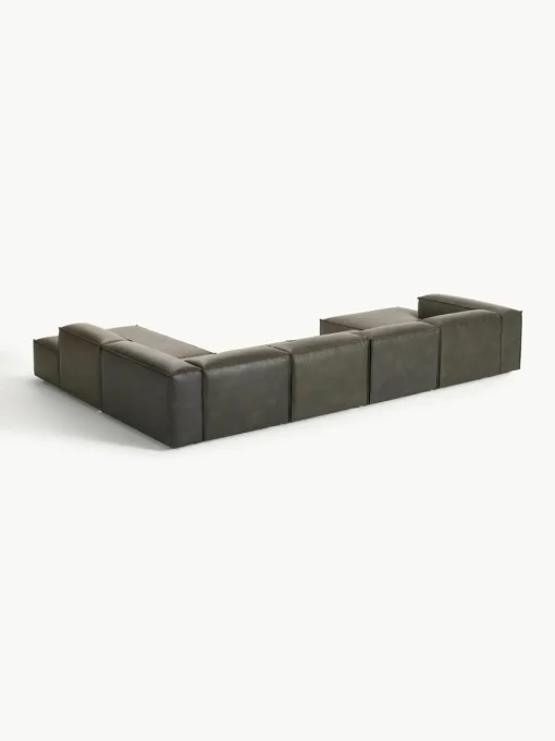 Modulaire U-bank Lennon van gerecycled leer