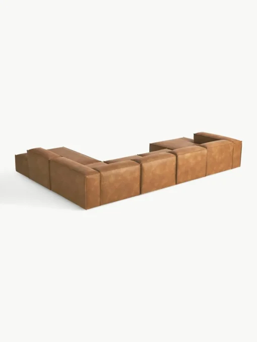 Modulaire U-bank Lennon van gerecycled leer