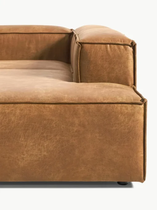 Modulaire U-bank Lennon van gerecycled leer