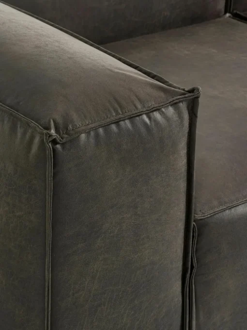 Modulaire U-bank Lennon van gerecycled leer