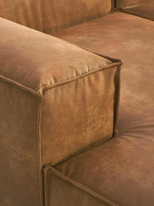 Modulaire U-bank Lennon van gerecycled leer