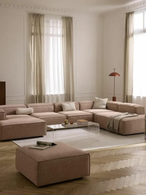 Modulaire U-bank Lennon van linnenmix