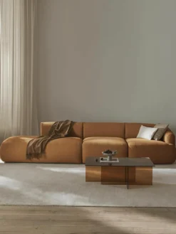 Modulaire XL chaise longue Sofia van bouclé stof