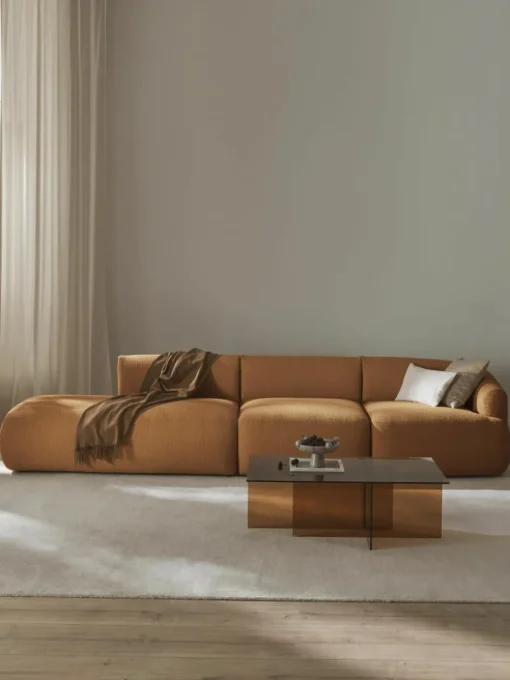 Modulaire XL chaise longue Sofia van bouclé stof