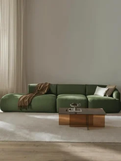 Modulaire XL chaise longue Sofia van bouclé stof