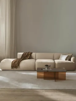 Modulaire XL chaise longue Sofia van bouclé stof
