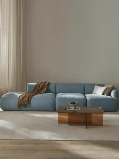 Modulaire XL chaise longue Sofia van bouclé stof