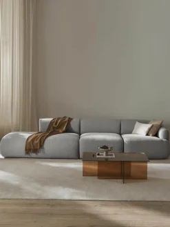Modulaire XL chaise longue Sofia van bouclé stof