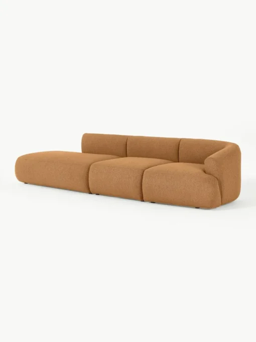 Modulaire XL chaise longue Sofia van bouclé stof