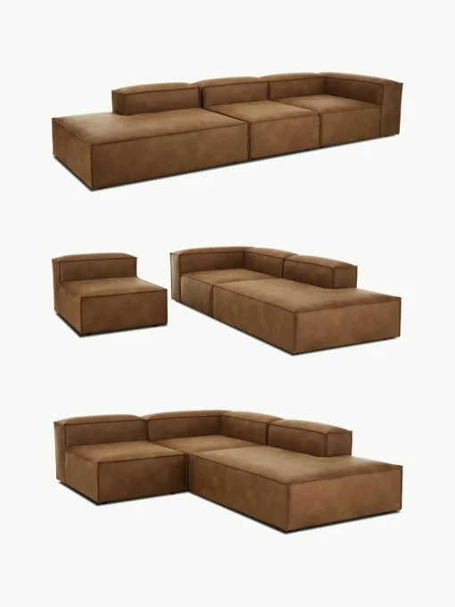 Modulaire XL chaise longue Lennon van gerecycled leer