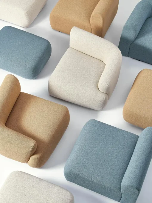 Modulaire XL chaise longue Sofia van bouclé stof