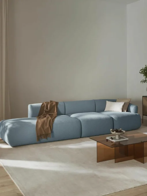 Modulaire XL chaise longue Sofia van bouclé stof