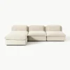 Modulaire XL hoekbank Felix met poef