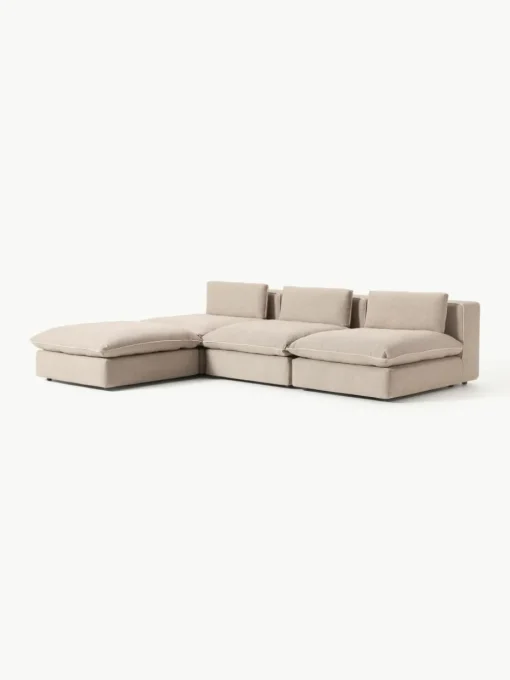 Modulaire XL hoekbank Felix met poef
