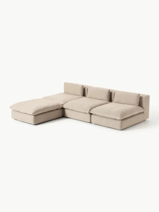 Modulaire XL hoekbank Felix met poef
