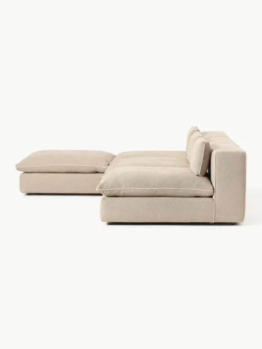 Modulaire XL hoekbank Felix met poef