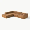 Modulaire XL hoekbank Lennon van gerecycled leer