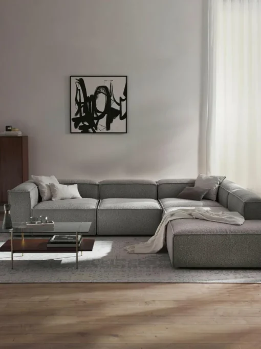 Modulaire XL hoekbank Lennon uit bouclé