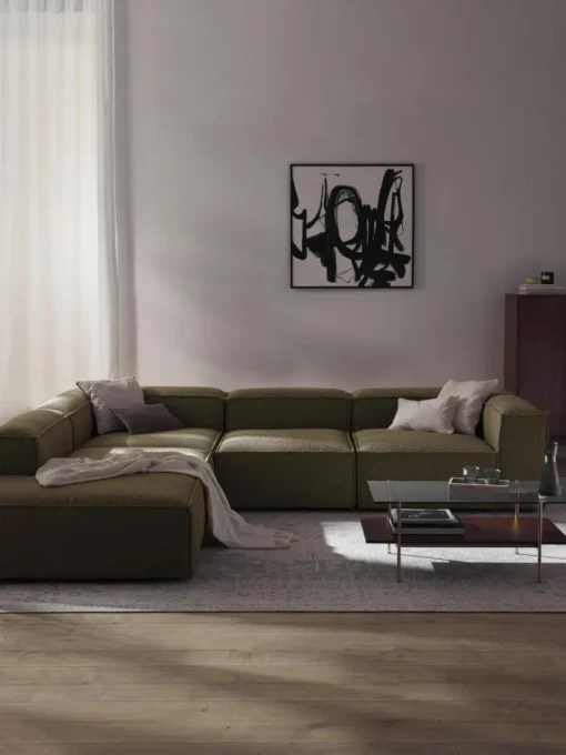 Modulaire XL hoekbank Lennon uit bouclé