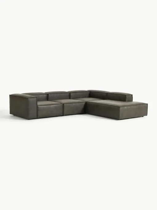 Modulaire XL hoekbank Lennon van gerecycled leer