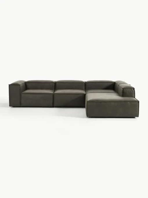 Modulaire XL hoekbank Lennon van gerecycled leer