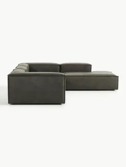 Modulaire XL hoekbank Lennon van gerecycled leer