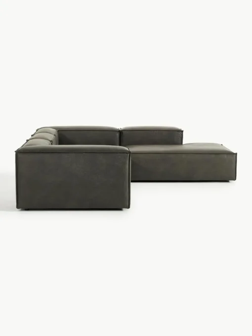 Modulaire XL hoekbank Lennon van gerecycled leer