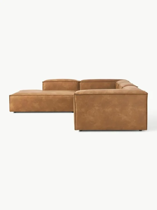Modulaire XL hoekbank Lennon van gerecycled leer