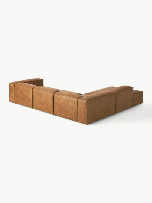 Modulaire XL hoekbank Lennon van gerecycled leer