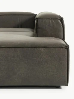 Modulaire XL hoekbank Lennon van gerecycled leer