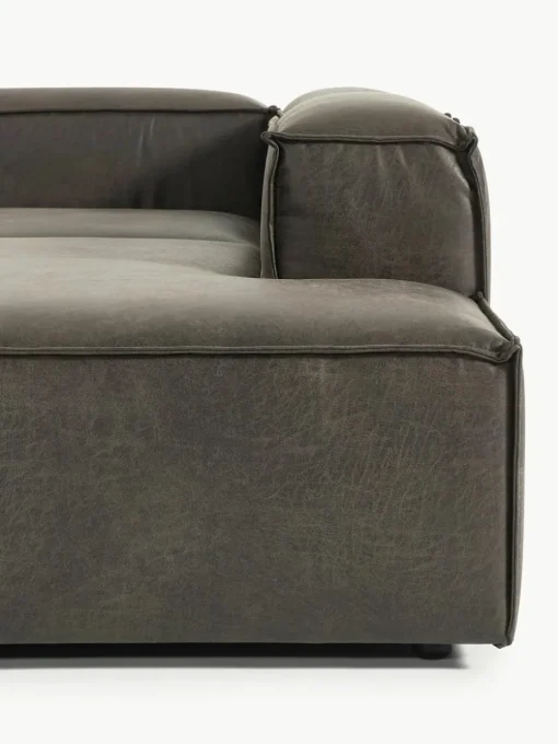 Modulaire XL hoekbank Lennon van gerecycled leer