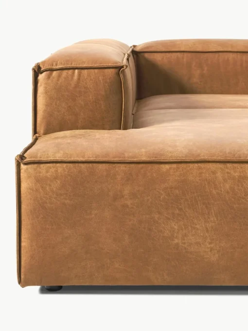 Modulaire XL hoekbank Lennon van gerecycled leer