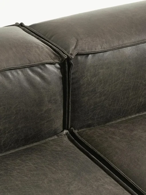 Modulaire XL hoekbank Lennon van gerecycled leer