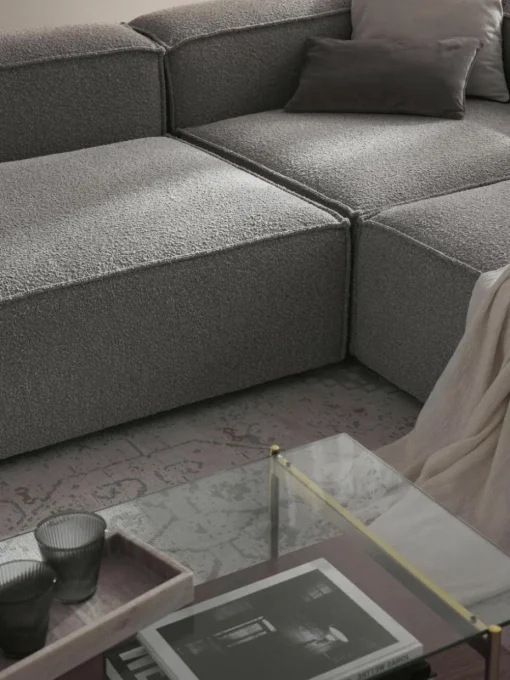 Modulaire XL hoekbank Lennon uit bouclé
