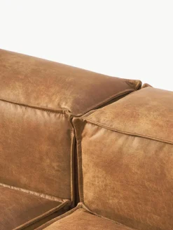 Modulaire XL hoekbank Lennon van gerecycled leer