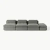Modulaire XL-bank Felix (3-zits) met poef