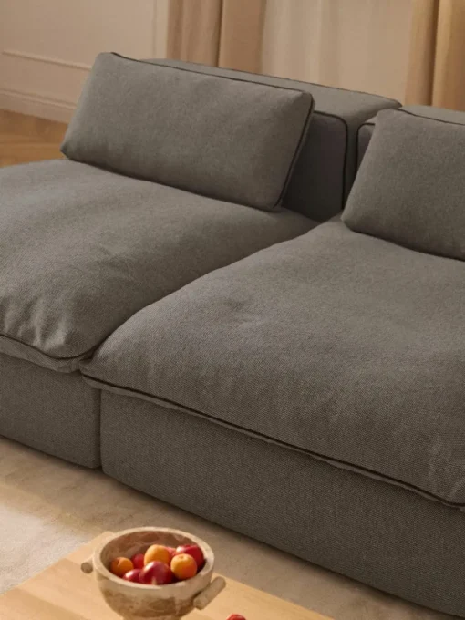 Modulaire XL-bank Felix (3-zits) met poef