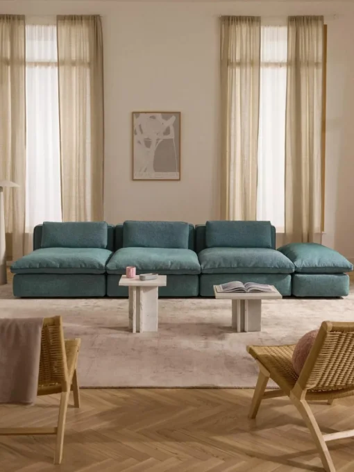 Modulaire XL-bank Felix (3-zits) met poef
