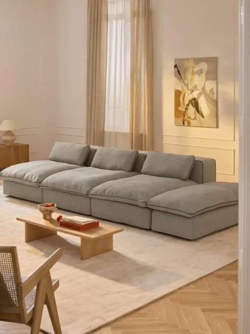 Modulaire XL-bank Felix (3-zits) met poef