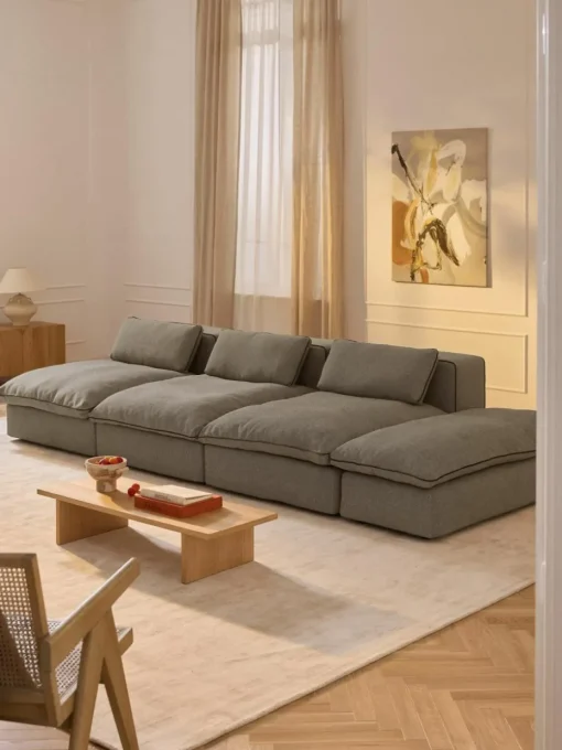 Modulaire XL-bank Felix (3-zits) met poef