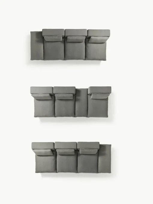 Modulaire XL-bank Felix (3-zits) met poef