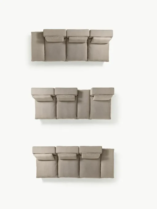 Modulaire XL-bank Felix (3-zits) met poef