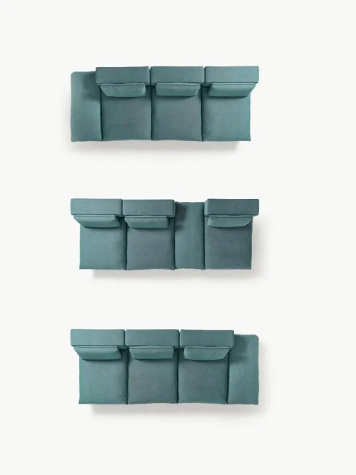 Modulaire XL-bank Felix (3-zits) met poef