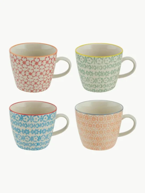 Mokken Carla met klein patroon, set van 4
