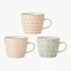 Mokken Cécile met klein patroon, set van 3