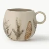 Mokken Hollie met grasmotief, 2 stuks