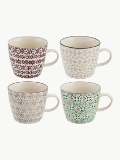 Mokken Karine met klein patroon, set van 4