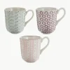 Mokken Maya met klein patroon, set van 3